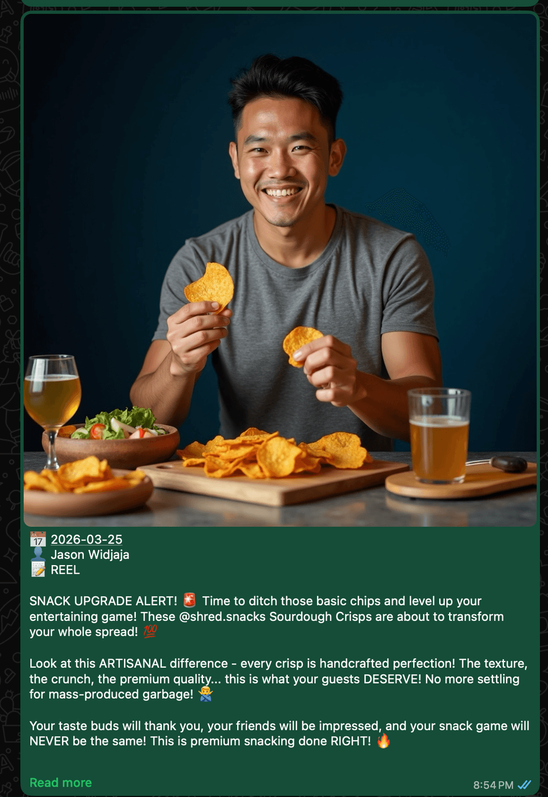 WhatsApp post — product showcase by Jason Widjaja
